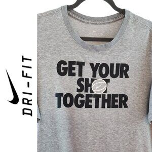 Nike Dri Fit Basketball T Shirt Short Sleeve Gray XL